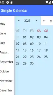 Simple Calendar скриншот 1