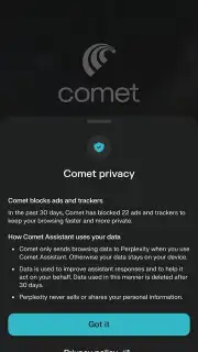 Comet Browser скриншот 8